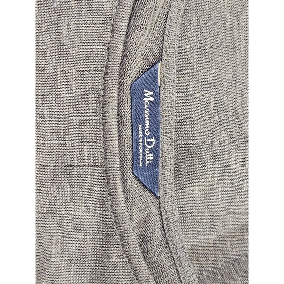 CS Women's M Massimo Dutti 100% Linen Light Knit Sweater W Leather Shoulder EUC - Picture 7 of 8